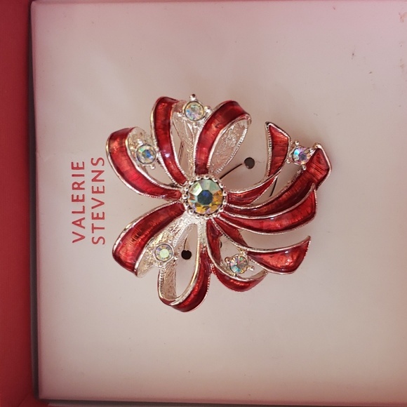 Valerie Stevens | Jewelry | Vintage Red Enamel Ribbon With Aurora ...